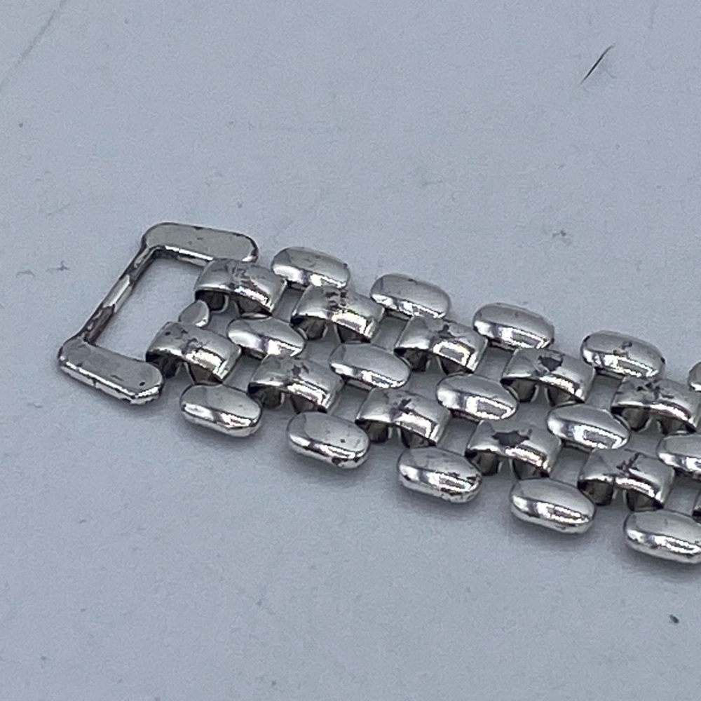Vintage Napier Silver Tone 3/4” Wide Flexible Link Bracelet Size 7” - Picture 7 of 9